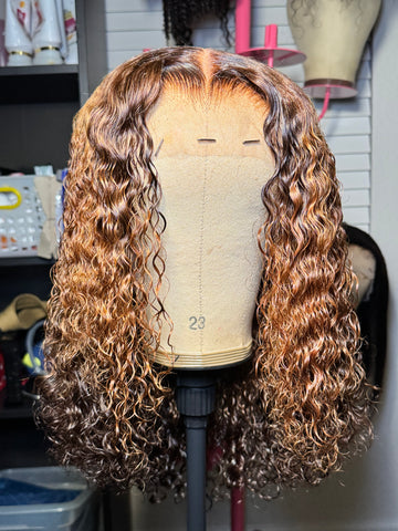 18inch 4/30/4 300% density 5x5 closure glueless pixie curl
