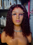 18 Inch #99J 300% density Glueless 5x5 closure Pixie Curl Unit